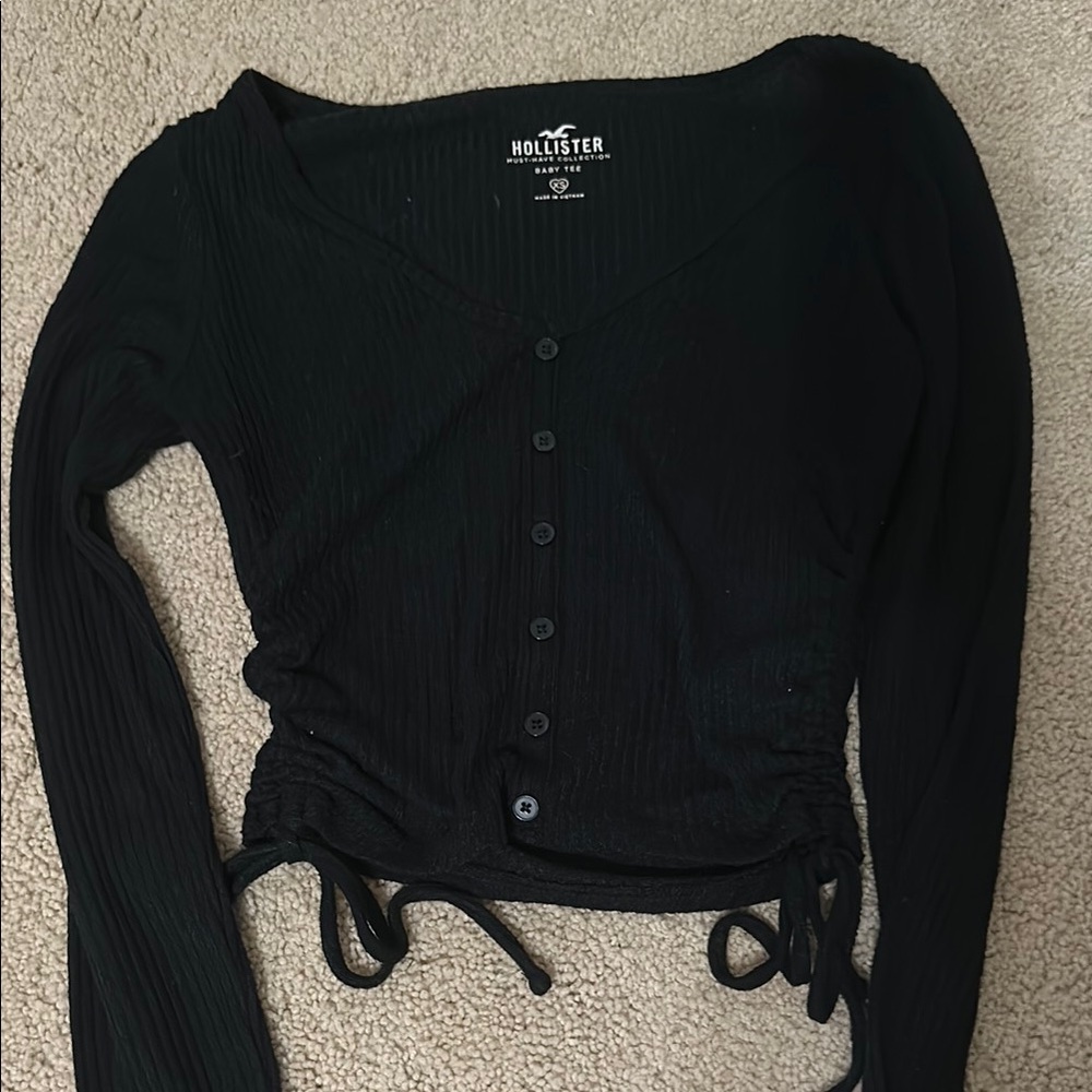 Hollister Black Long Sleeve Button Down Shirt